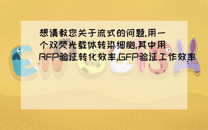 想请教您关于流式的问题,用一个双荧光载体转染细胞,其中用RFP验证转化效率,GFP验证工作效率