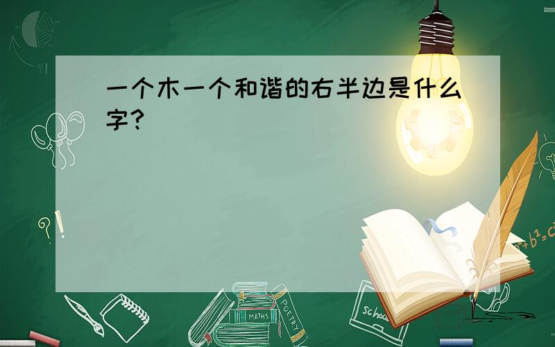 一个木一个和谐的右半边是什么字?