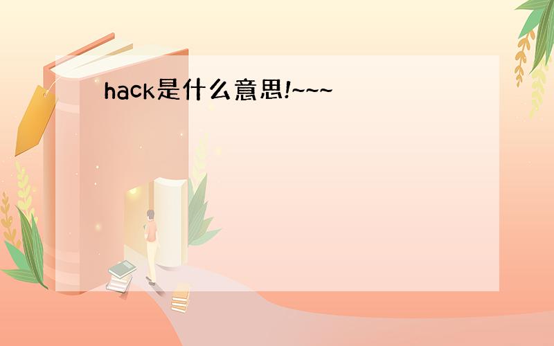 hack是什么意思!~~~