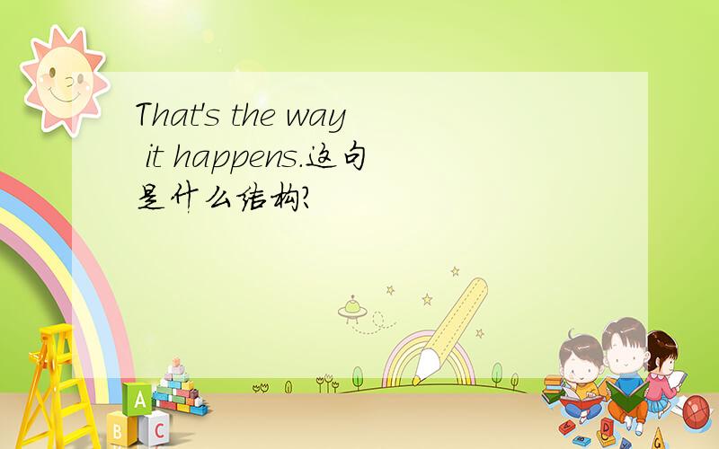 That's the way it happens.这句是什么结构?