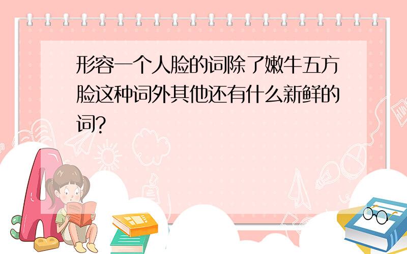 形容一个人脸的词除了嫩牛五方脸这种词外其他还有什么新鲜的词?