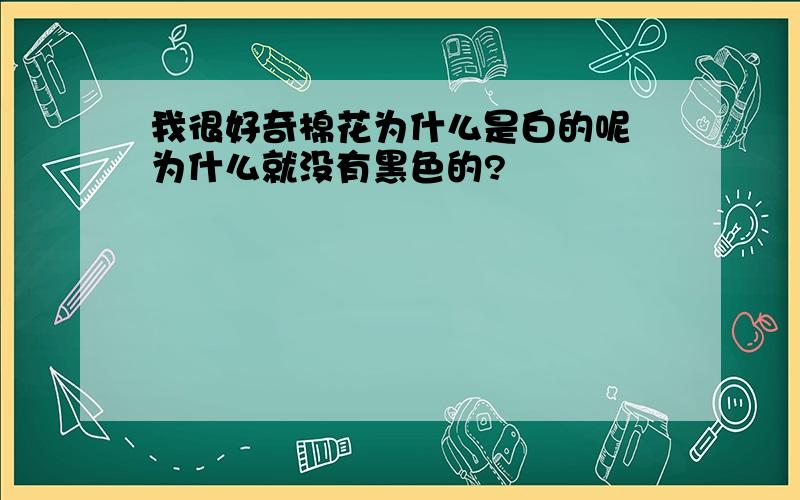 我很好奇棉花为什么是白的呢 为什么就没有黑色的?