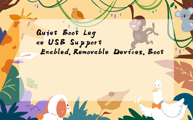 Quiet Boot Legae USB Support Enabled,Removable Devices,Boot