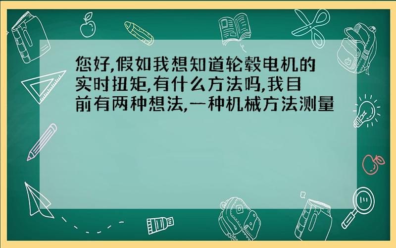 您好,假如我想知道轮毂电机的实时扭矩,有什么方法吗,我目前有两种想法,一种机械方法测量