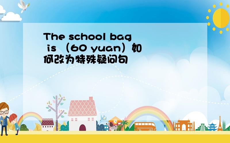 The school bag is （60 yuan）如何改为特殊疑问句