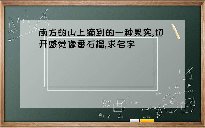 南方的山上摘到的一种果实,切开感觉像番石榴,求名字