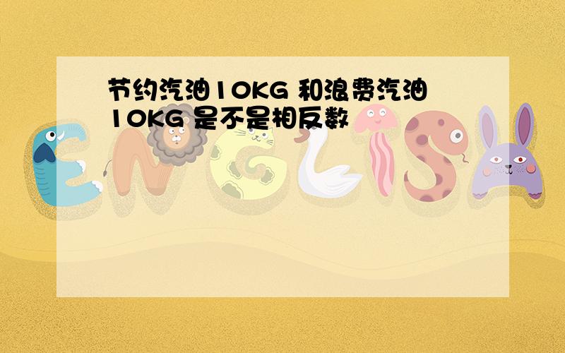 节约汽油10KG 和浪费汽油10KG 是不是相反数