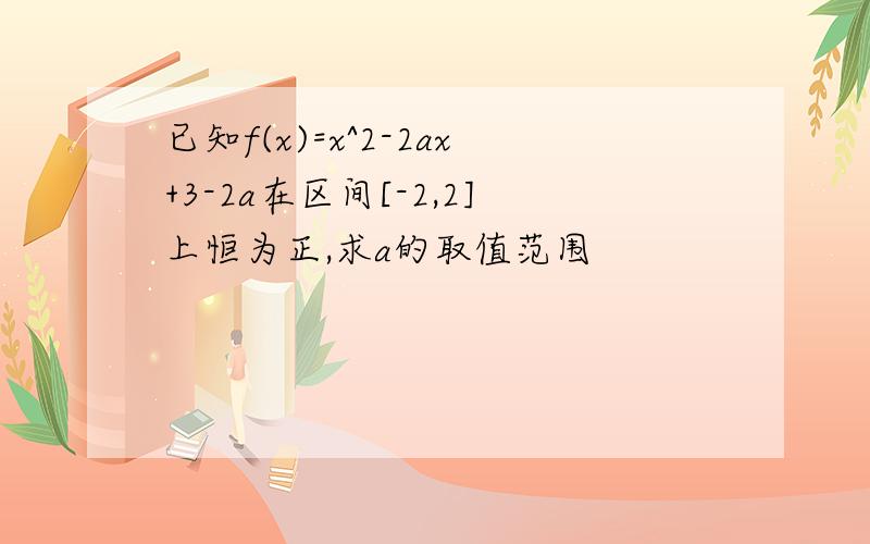 已知f(x)=x^2-2ax+3-2a在区间[-2,2]上恒为正,求a的取值范围