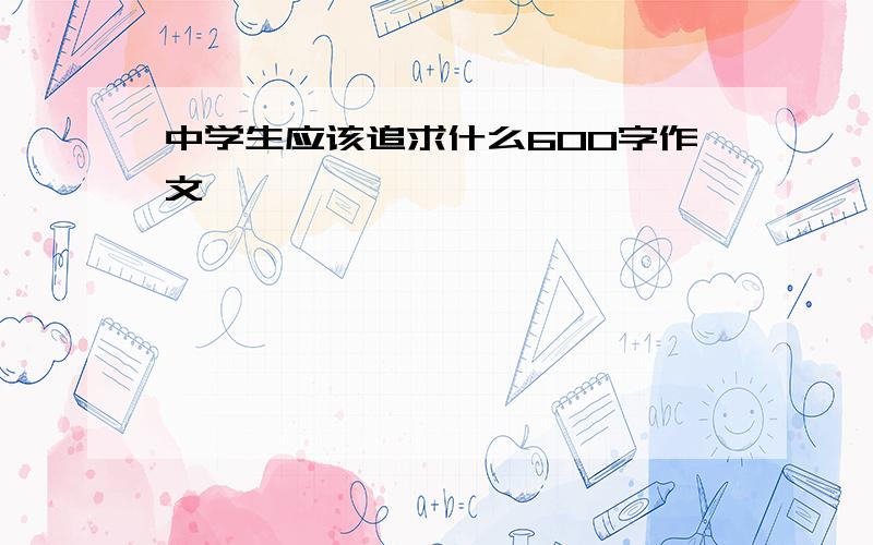 中学生应该追求什么600字作文