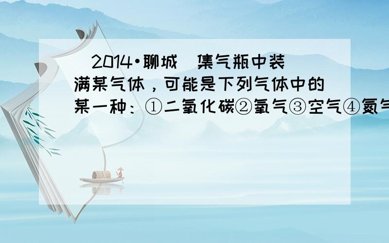 （2014•聊城）集气瓶中装满某气体，可能是下列气体中的某一种：①二氧化碳②氧气③空气④氮气．将燃着的木条伸入瓶中，火焰