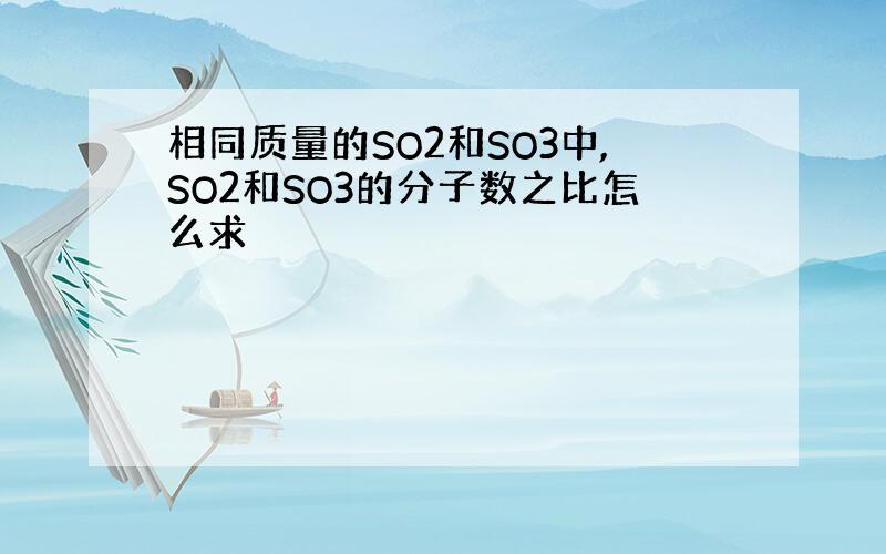 相同质量的SO2和SO3中,SO2和SO3的分子数之比怎么求