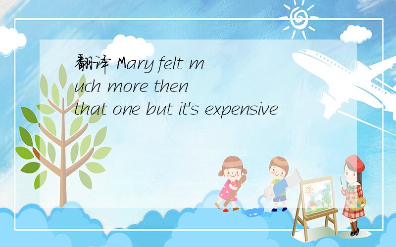 翻译 Mary felt much more then that one but it's expensive