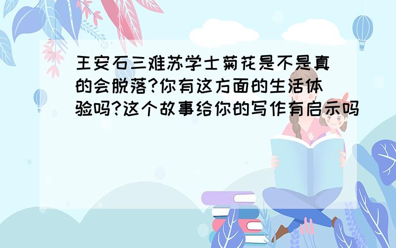 王安石三难苏学士菊花是不是真的会脱落?你有这方面的生活体验吗?这个故事给你的写作有启示吗