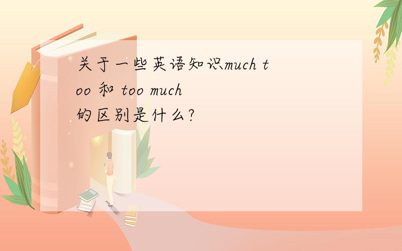 关于一些英语知识much too 和 too much 的区别是什么?