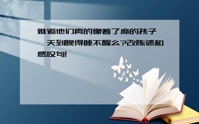 难道他们真的像着了魔的孩子,一天到晚得睡不醒么?改陈述和感叹句!