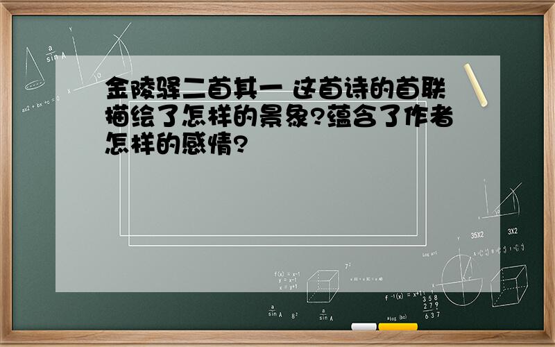 金陵驿二首其一 这首诗的首联描绘了怎样的景象?蕴含了作者怎样的感情?