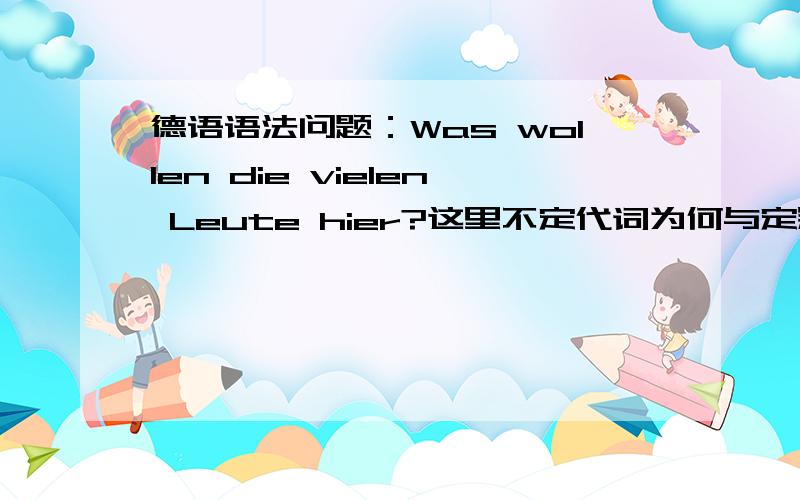 德语语法问题：Was wollen die vielen Leute hier?这里不定代词为何与定冠词连用了?