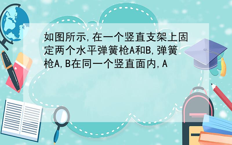 如图所示,在一个竖直支架上固定两个水平弹簧枪A和B,弹簧枪A,B在同一个竖直面内,A