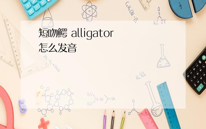 短吻鳄 alligator 怎么发音