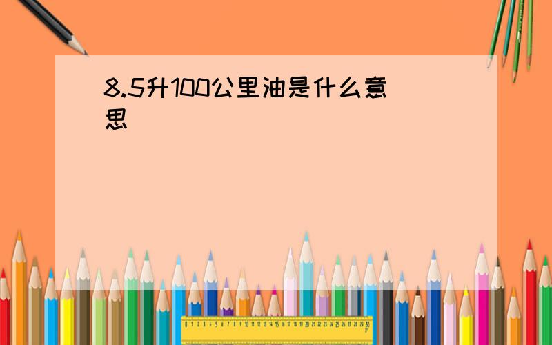 8.5升100公里油是什么意思