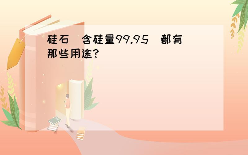 硅石（含硅量99.95）都有那些用途?