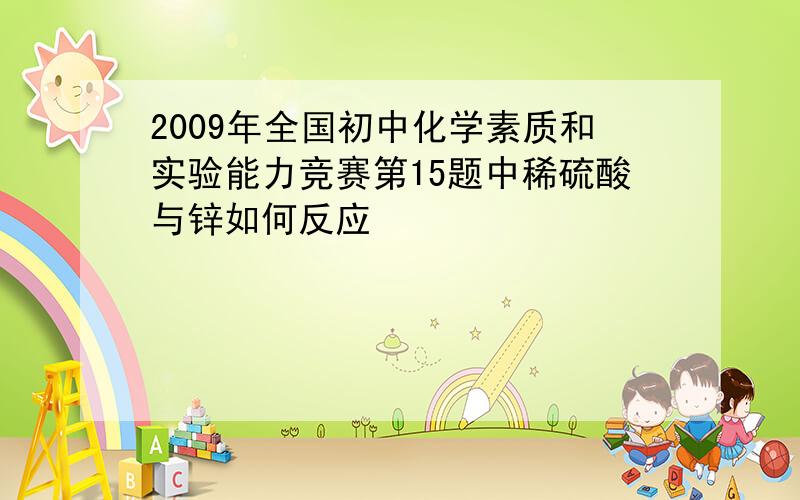 2009年全国初中化学素质和实验能力竞赛第15题中稀硫酸与锌如何反应