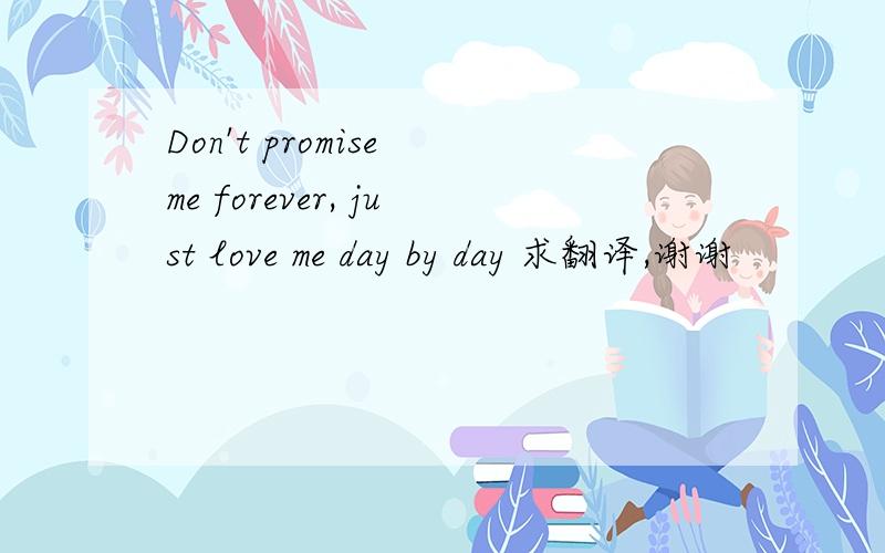 Don't promise me forever, just love me day by day 求翻译,谢谢