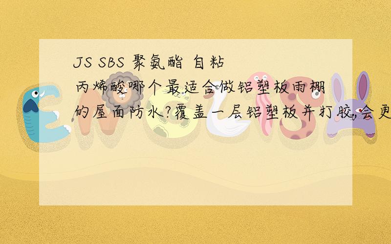 JS SBS 聚氨酯 自粘 丙烯酸哪个最适合做铝塑板雨棚的屋面防水?覆盖一层铝塑板并打胶,会更有效防水吗?