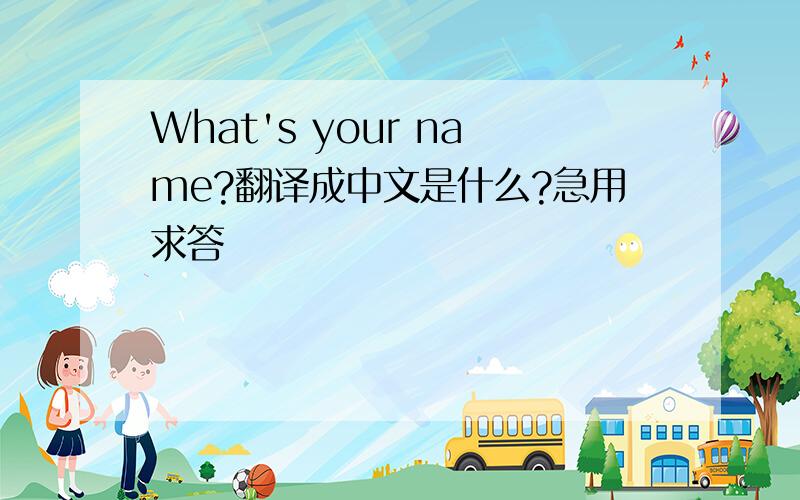 What's your name?翻译成中文是什么?急用求答