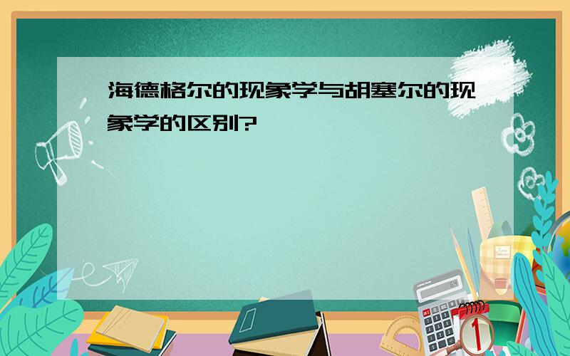 海德格尔的现象学与胡塞尔的现象学的区别?