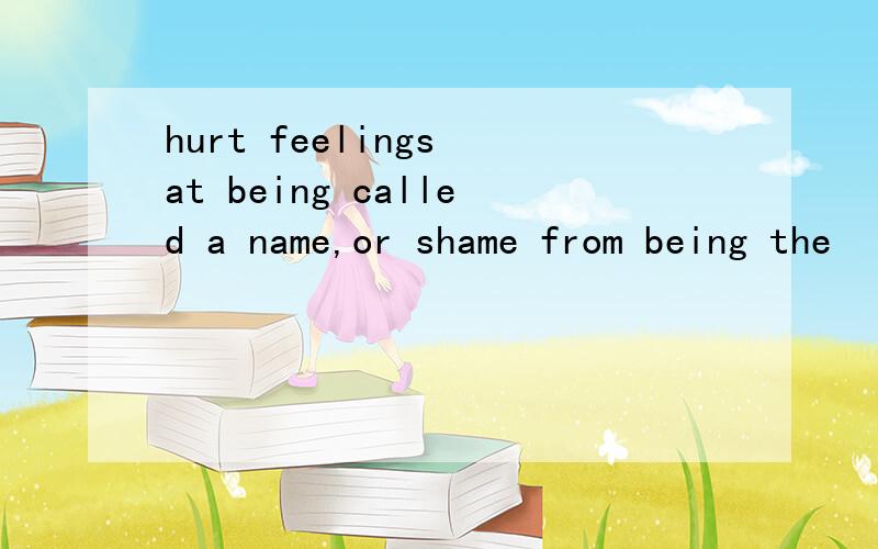 hurt feelings at being called a name,or shame from being the