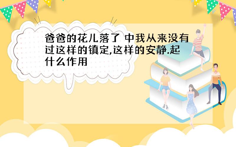 爸爸的花儿落了 中我从来没有过这样的镇定,这样的安静.起什么作用