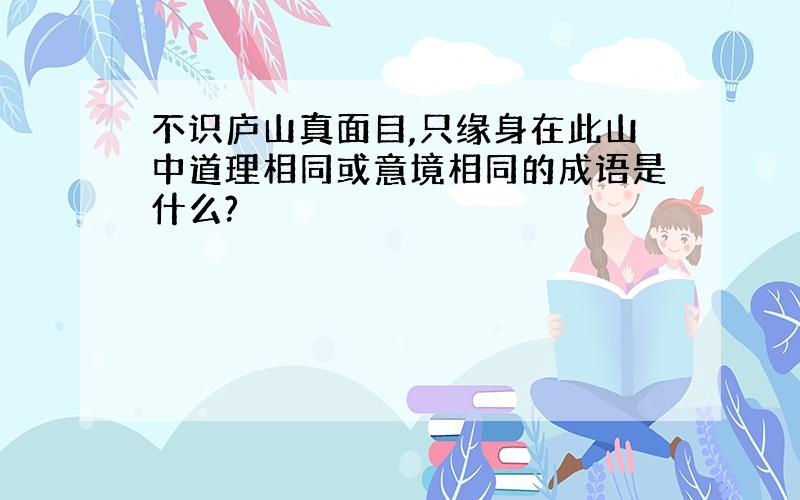 不识庐山真面目,只缘身在此山中道理相同或意境相同的成语是什么?