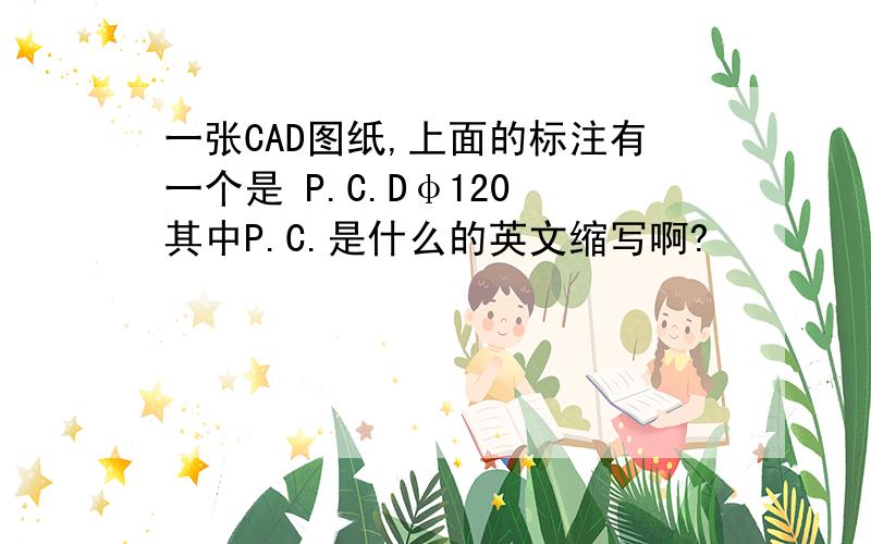 一张CAD图纸,上面的标注有一个是 P.C.Dφ120 其中P.C.是什么的英文缩写啊?