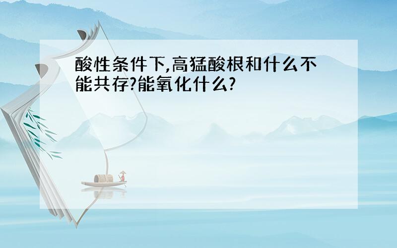 酸性条件下,高猛酸根和什么不能共存?能氧化什么?