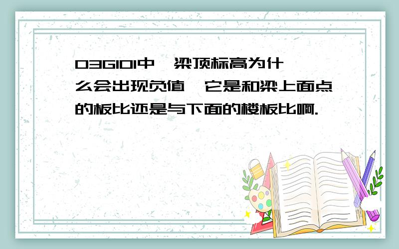 03G101中,梁顶标高为什么会出现负值,它是和梁上面点的板比还是与下面的楼板比啊.