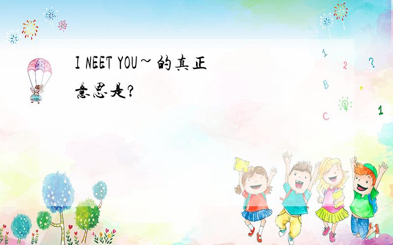 I NEET YOU~的真正意思是?