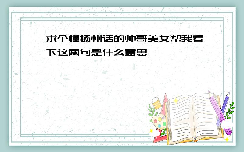 求个懂扬州话的帅哥美女帮我看下这两句是什么意思