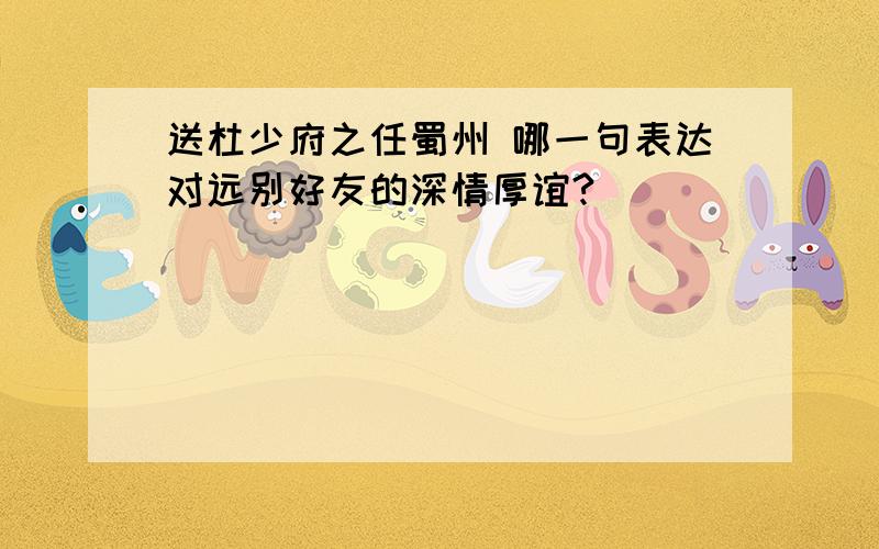 送杜少府之任蜀州 哪一句表达对远别好友的深情厚谊?