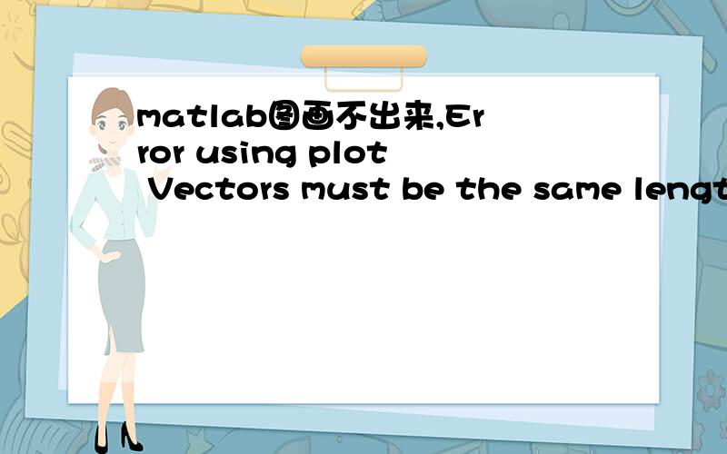 matlab图画不出来,Error using plot Vectors must be the same length