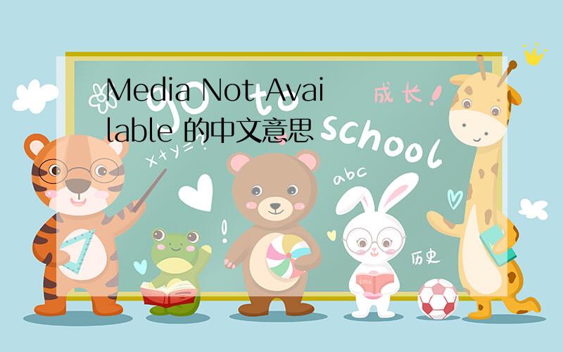 Media Not Available 的中文意思