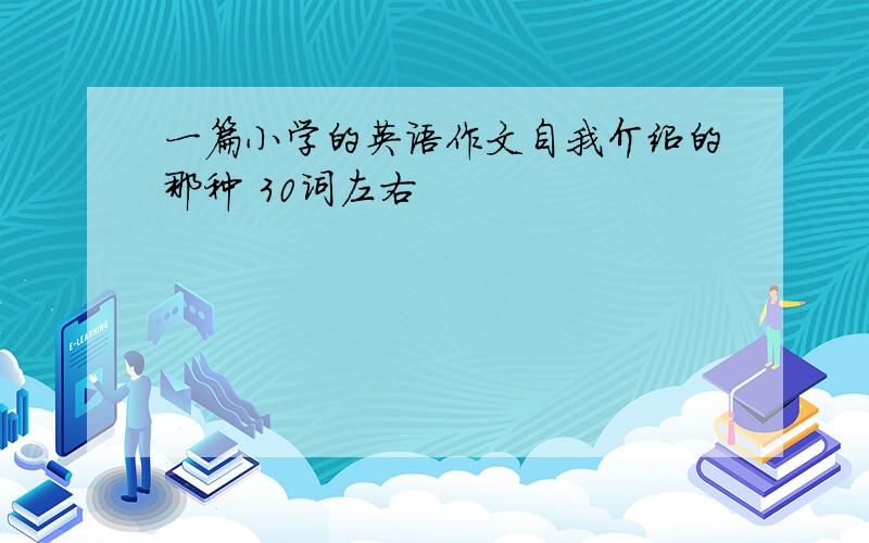 一篇小学的英语作文自我介绍的那种 30词左右