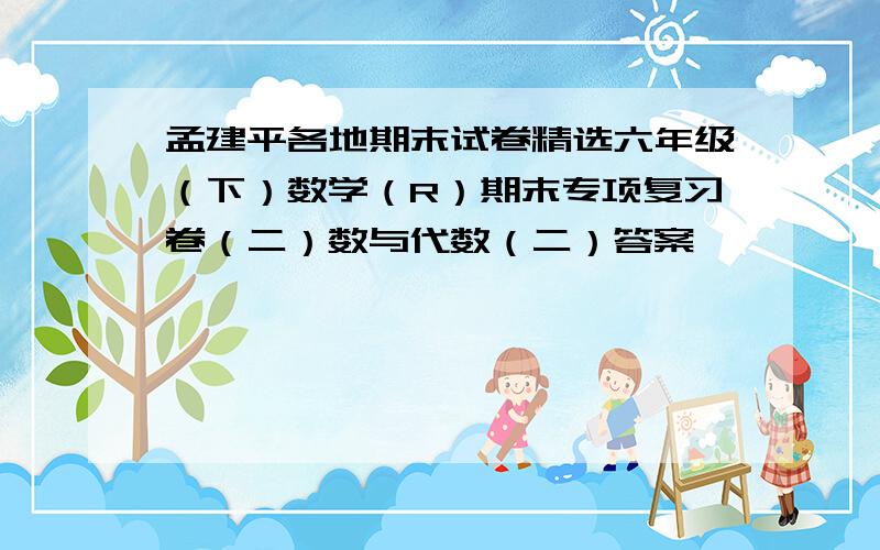 孟建平各地期末试卷精选六年级（下）数学（R）期末专项复习卷（二）数与代数（二）答案