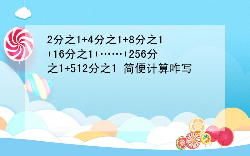 2分之1+4分之1+8分之1+16分之1+……+256分之1+512分之1 简便计算咋写