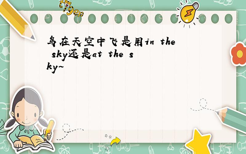 鸟在天空中飞是用in the sky还是at the sky~