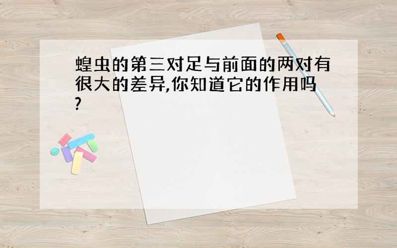 蝗虫的第三对足与前面的两对有很大的差异,你知道它的作用吗?