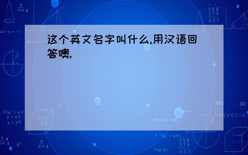 这个英文名字叫什么,用汉语回答噢,