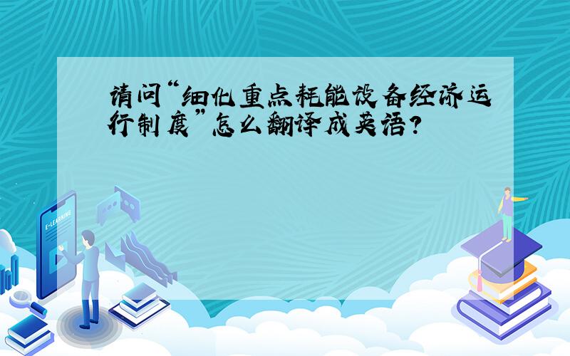 请问“细化重点耗能设备经济运行制度”怎么翻译成英语?