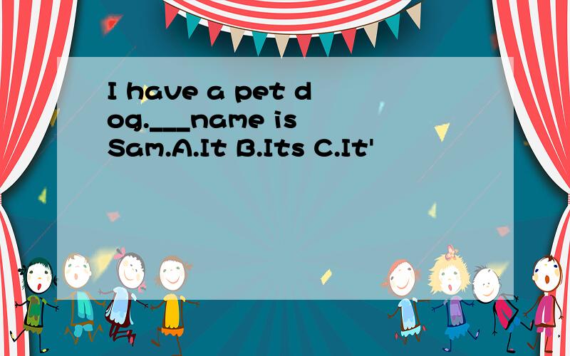 I have a pet dog.___name is Sam.A.It B.Its C.It'