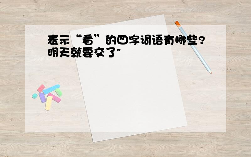 表示“看”的四字词语有哪些?明天就要交了~